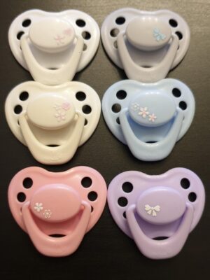 SET PEGATINAS PARA CHUPETE LISO- TONOS AZULES Y ROSAS