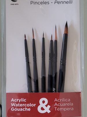 Pincel profesional Artist. Set nº3. Conjunto de 6 pinceles trazos
