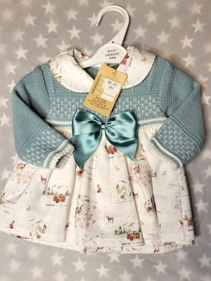 Vestido baby fashion turquesa y blanco Talla 0