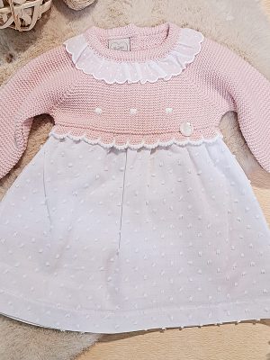 Vestido Elegance rosa y blanco Talla 0