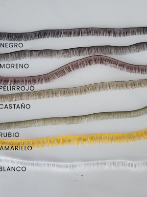 Pestaña tira 20 cm. Color amarillo moreno